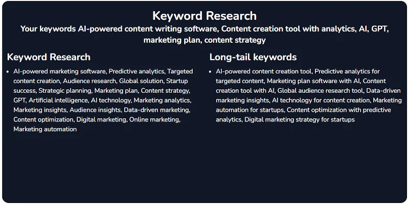 report screen ai marketing plan